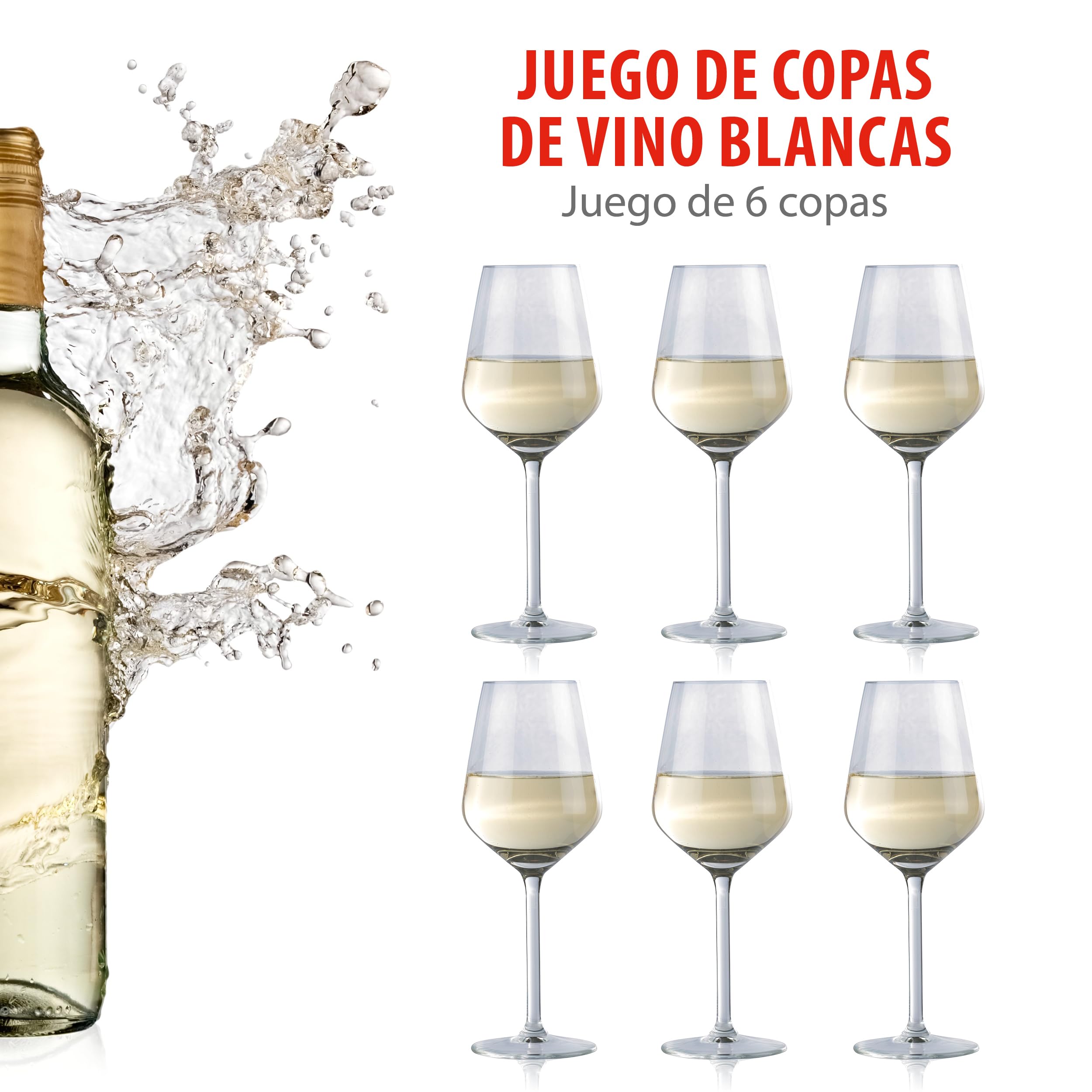 Alpina Copas de Vino Blanco 6 Piezas 37cl Vidrio Transparente