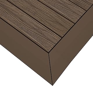 Composite Deck Tile Corner Fascia for Feilingwood Decking Tiles (2 Pieces/Box) (Golden Teak)