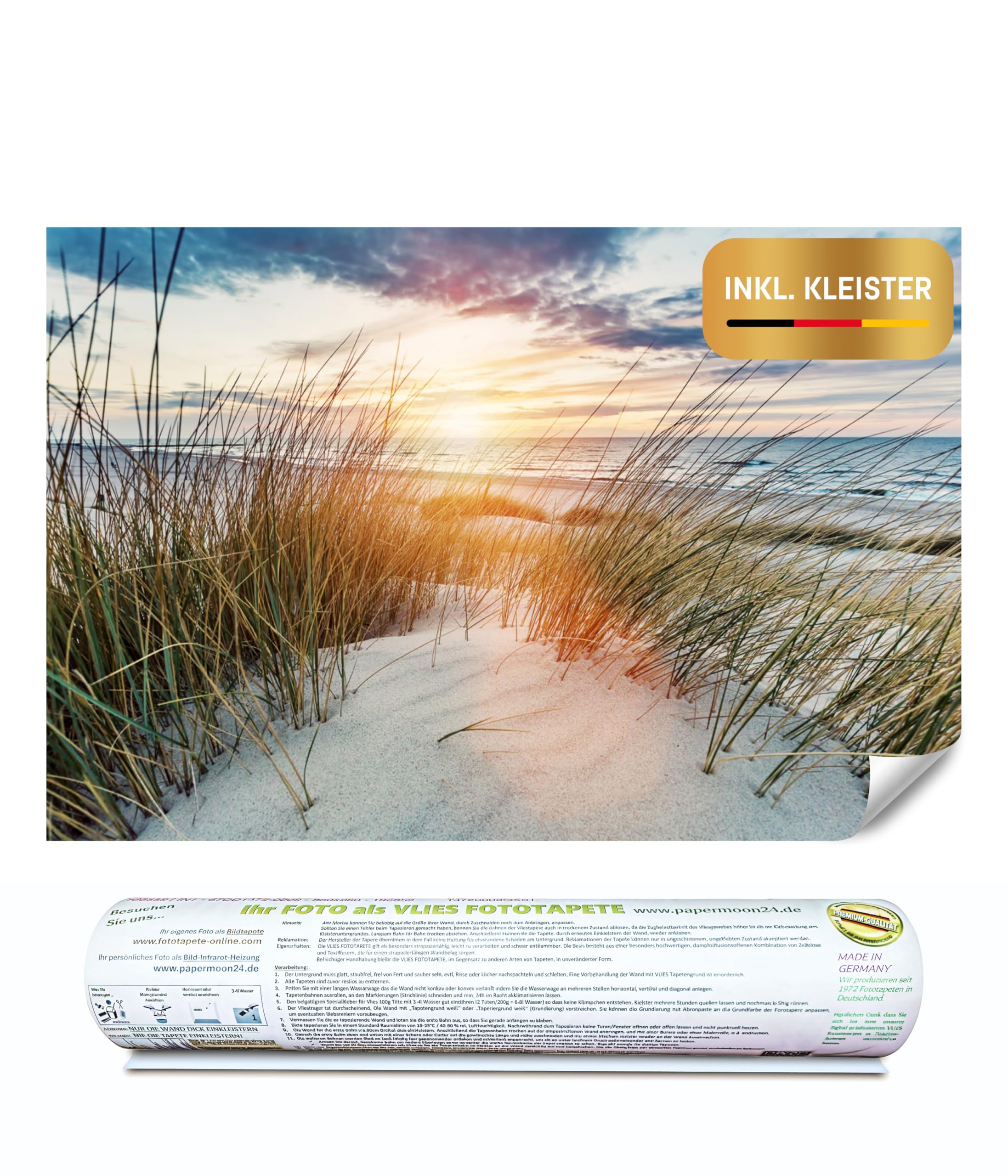 papermoon® Vlies Fototapete inkl. Kleister - Moderne XXL Wandtapete mit brillantem Farbdruck – Leichte & saubere Verarbeitung – Für Wohnzimmer, Schlafzimmer, Büro & Flur – Made in Germany