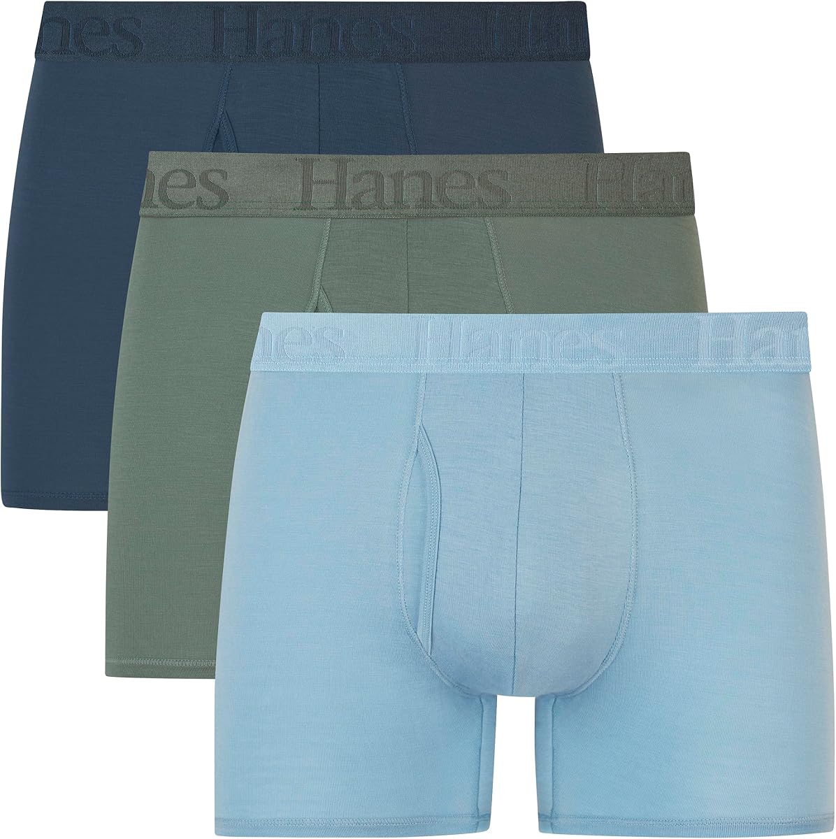 Hanes Ultimate mens Originals Supersoft Boxer Briefs & Trunks, Supersoft Bamboo from Viscose Underwear, 3-pack
