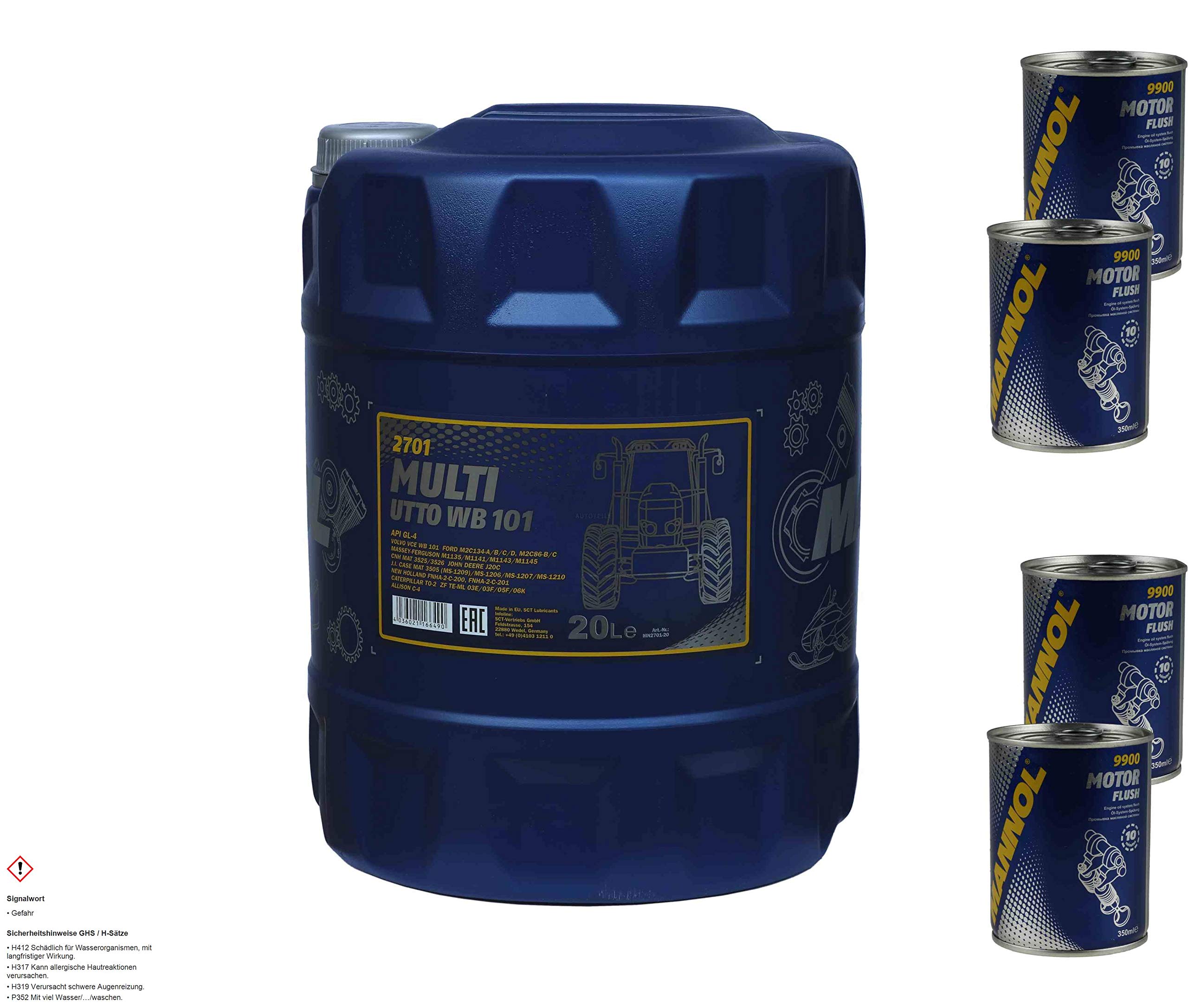 Olio motore MANNOL Multi UTTO WB 101 API GL-4 4 x Motore Lavaggio 20 l