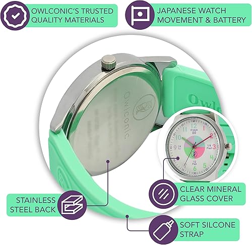 Miniatura 5 de OWLCONIC Analog Kids Watch - Girls & Boys Watches Ages 7-12 - Kids Analog Watch - Telling Time Teaching Tool - Gift Watches for Girls and Boys