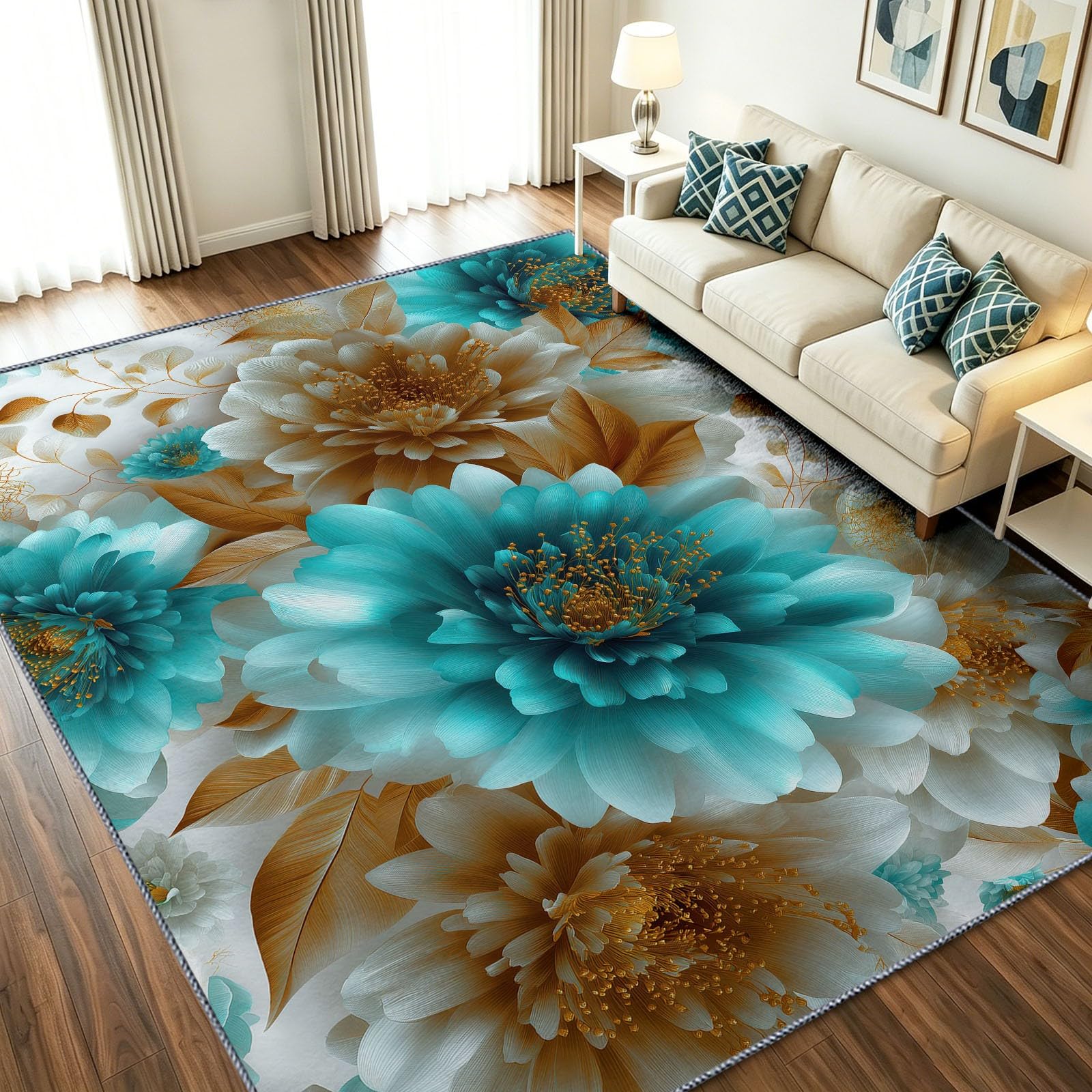 Alfombra lavable y antideslizante de 160x230 para salón con superficie apta para aspirador diario