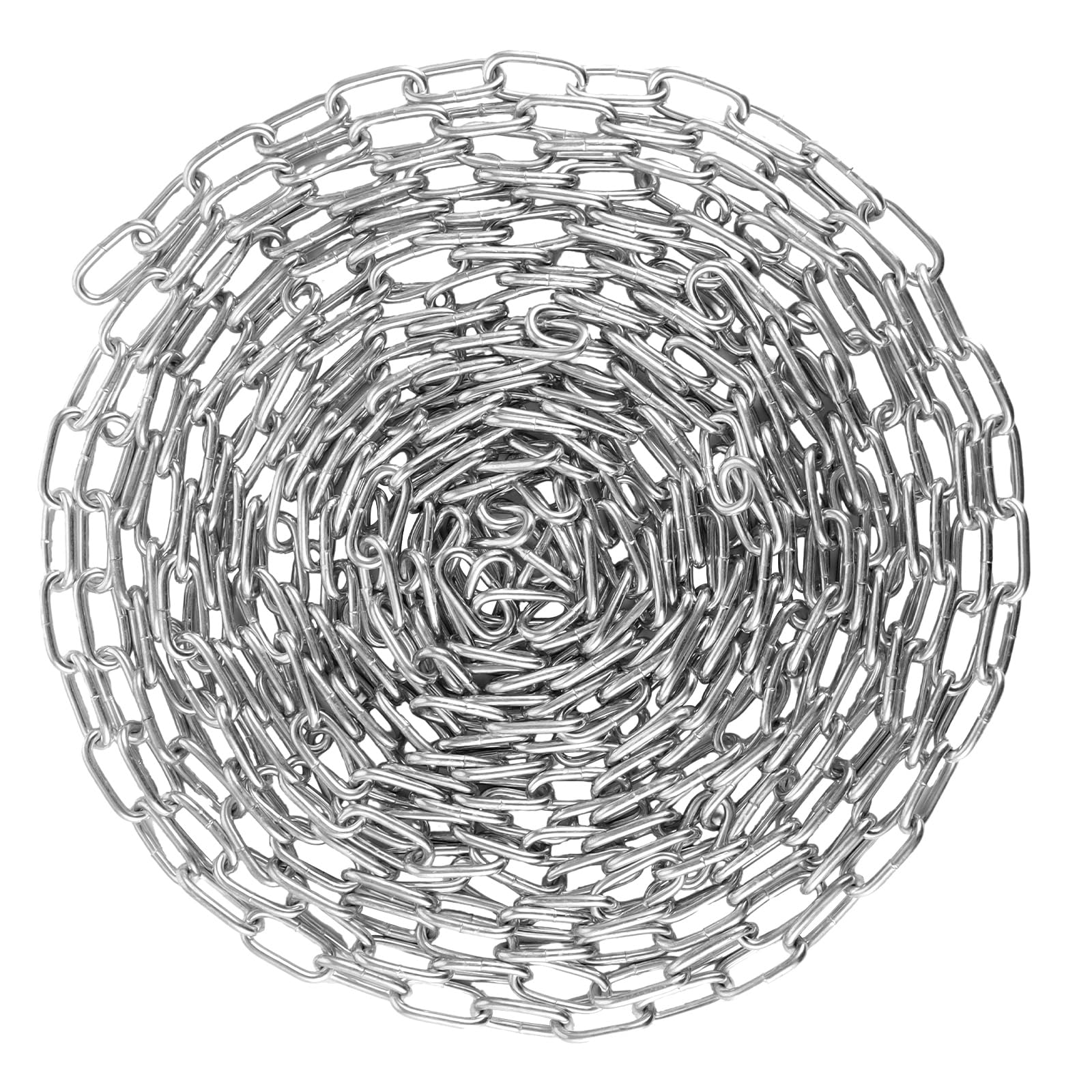 WOPPLXY Cadena Metálica Galvanizada, 8 Metros de Chain de 3 mm por Metros, Cadena de Eslabones Metálica, Superficie Galvanizada, Chain de Ancla, Cadenas para Columpios, para Colgar Vallas