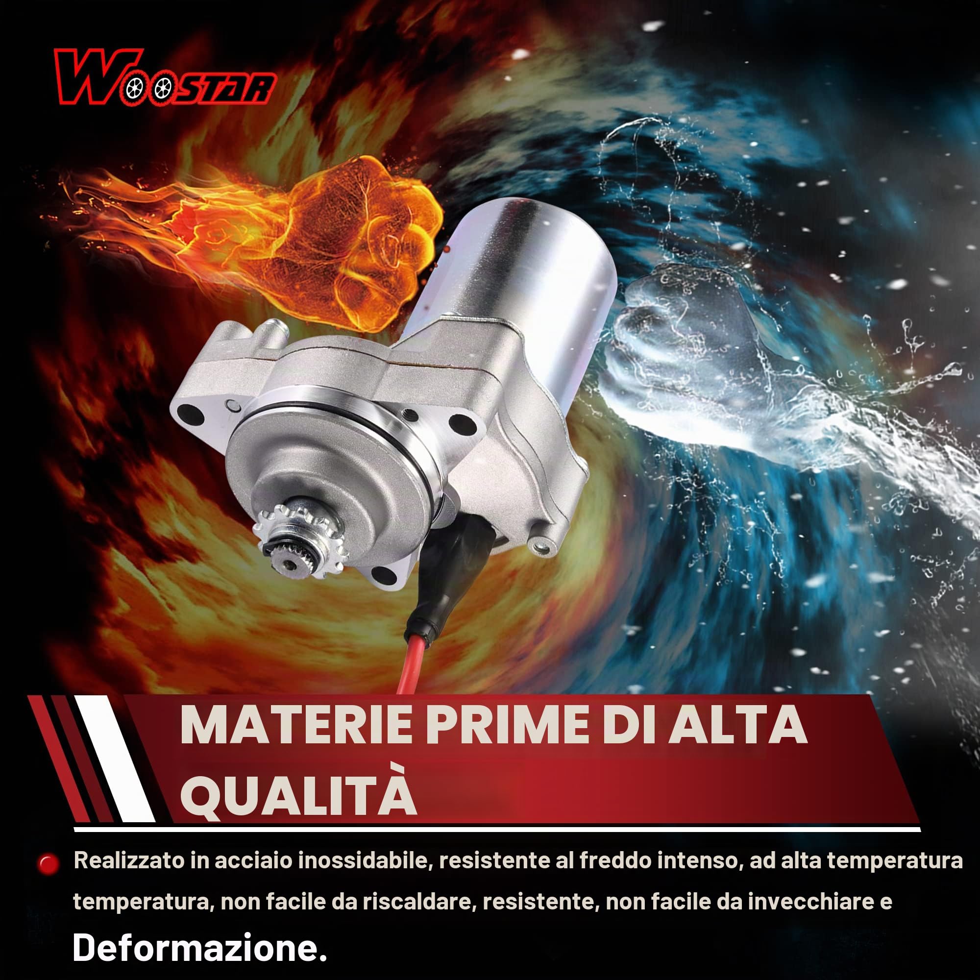 WOOSTAR Elettrico Motorino di Avviamento Sostituzione per 4 Tempi 50cc 70cc 90cc 100cc 110cc 125cc Taotao Coolster Jonway SSR Roketa Motore Orizzontale Dirt Pit Bike Go Kart ATV Quad 4 Ruote