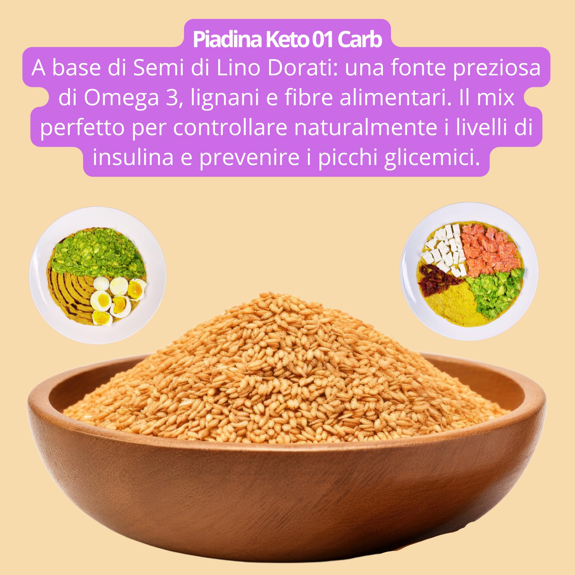 KETO 01 CARB - Piadina Keto Artigianale con solo 1g di Carboidrati, Piadina senza Glutine 12% Proteine, 80 Kcal, Low Carb, 3pz x 75g, Confezione Singola - 4