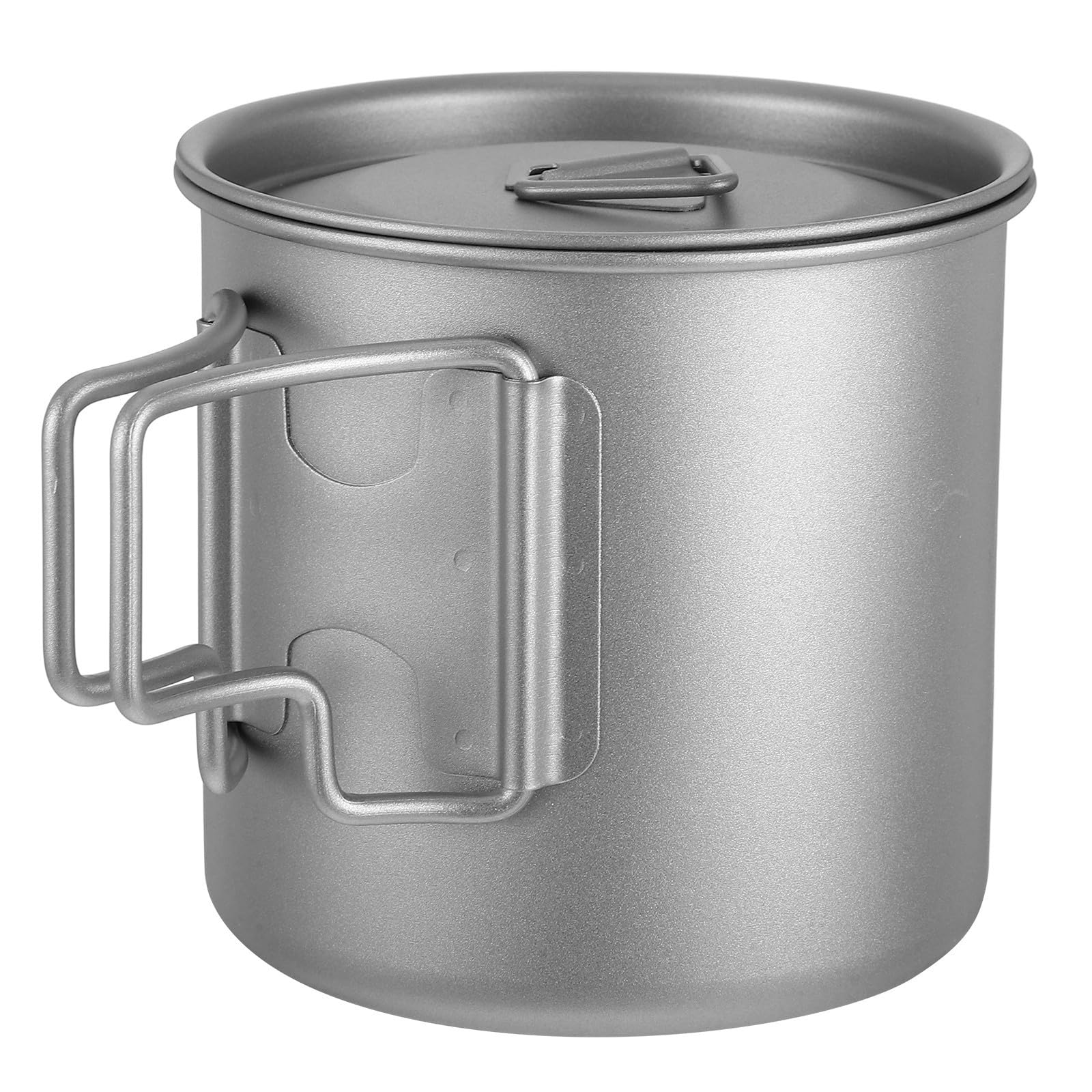 Tasse Pliable de Camping en Titane avec Poignée Rabattable et Couvercle, Légère et Polyvalente pour Pique-niques en Plein Air ou Bureau, avec Paquet de Rangement