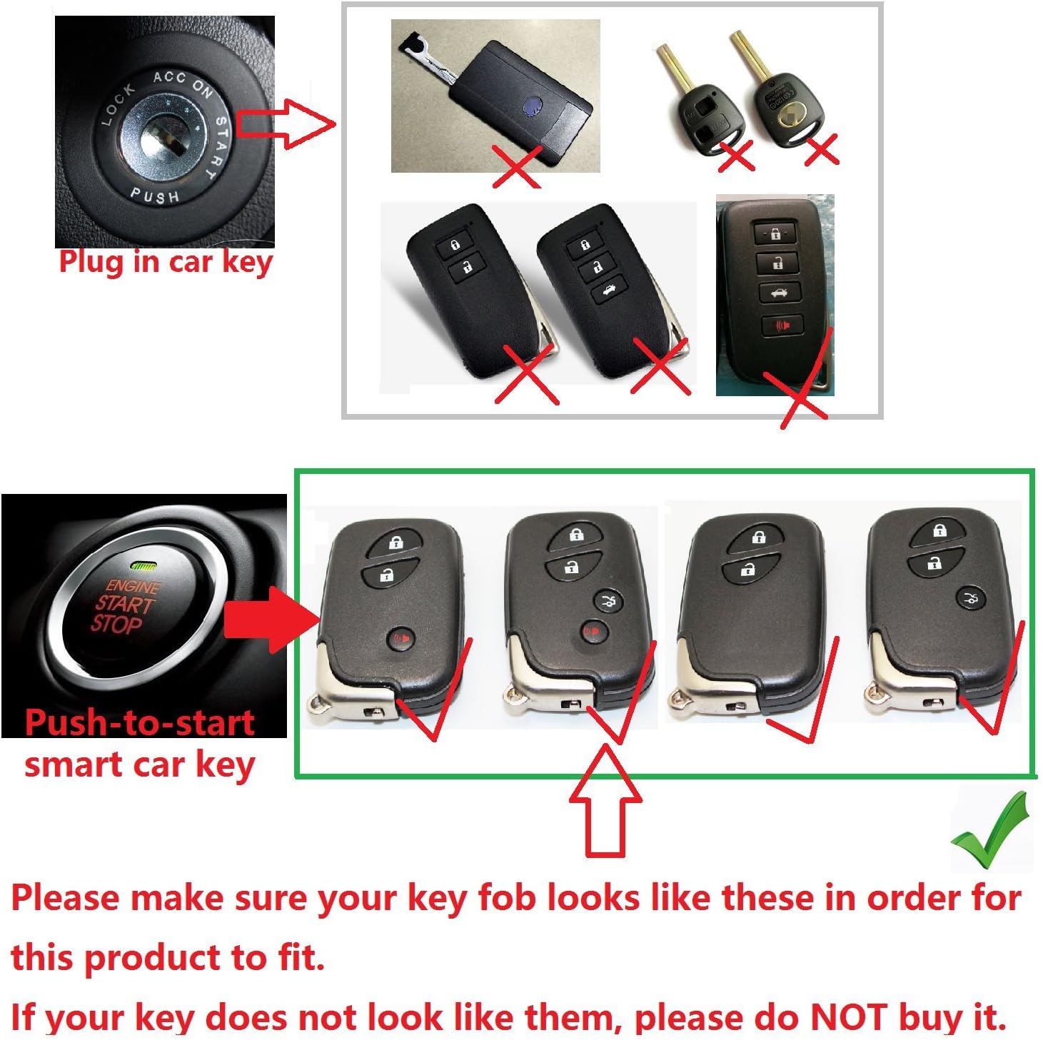 Genuine Carbon Fiber Key Fob Cover for Lexus ES350 GS300 GS350 GS430 GS450h GS460 HS250h IS250 IS350 is-C is-F LS460 LS600h LX570 RX270 RX350 Base Car Remote Key Fob Case for Men Women - Red