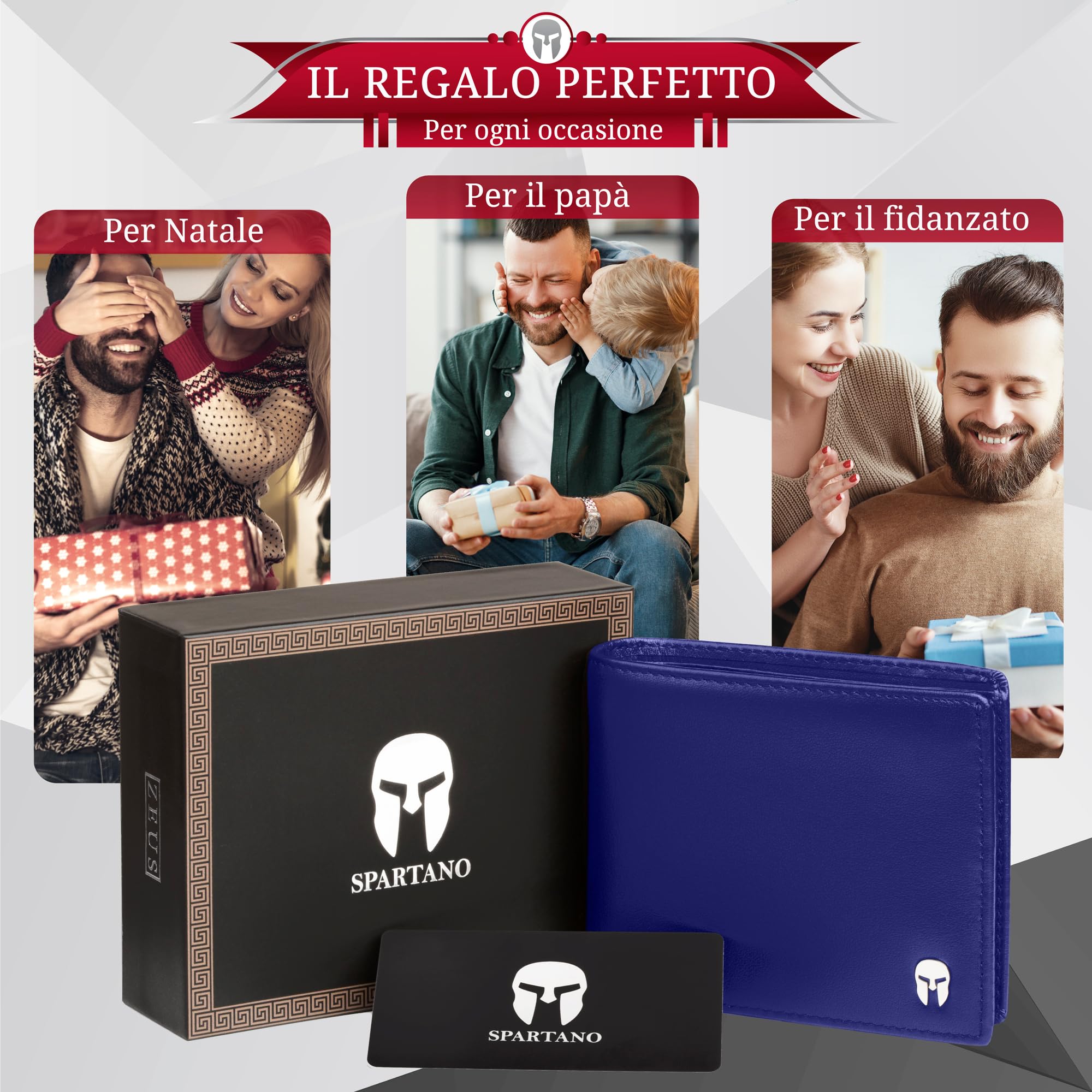 SPARTANO Portafoglio Uomo con Portamonete e Protezione RFID - ZEUS
