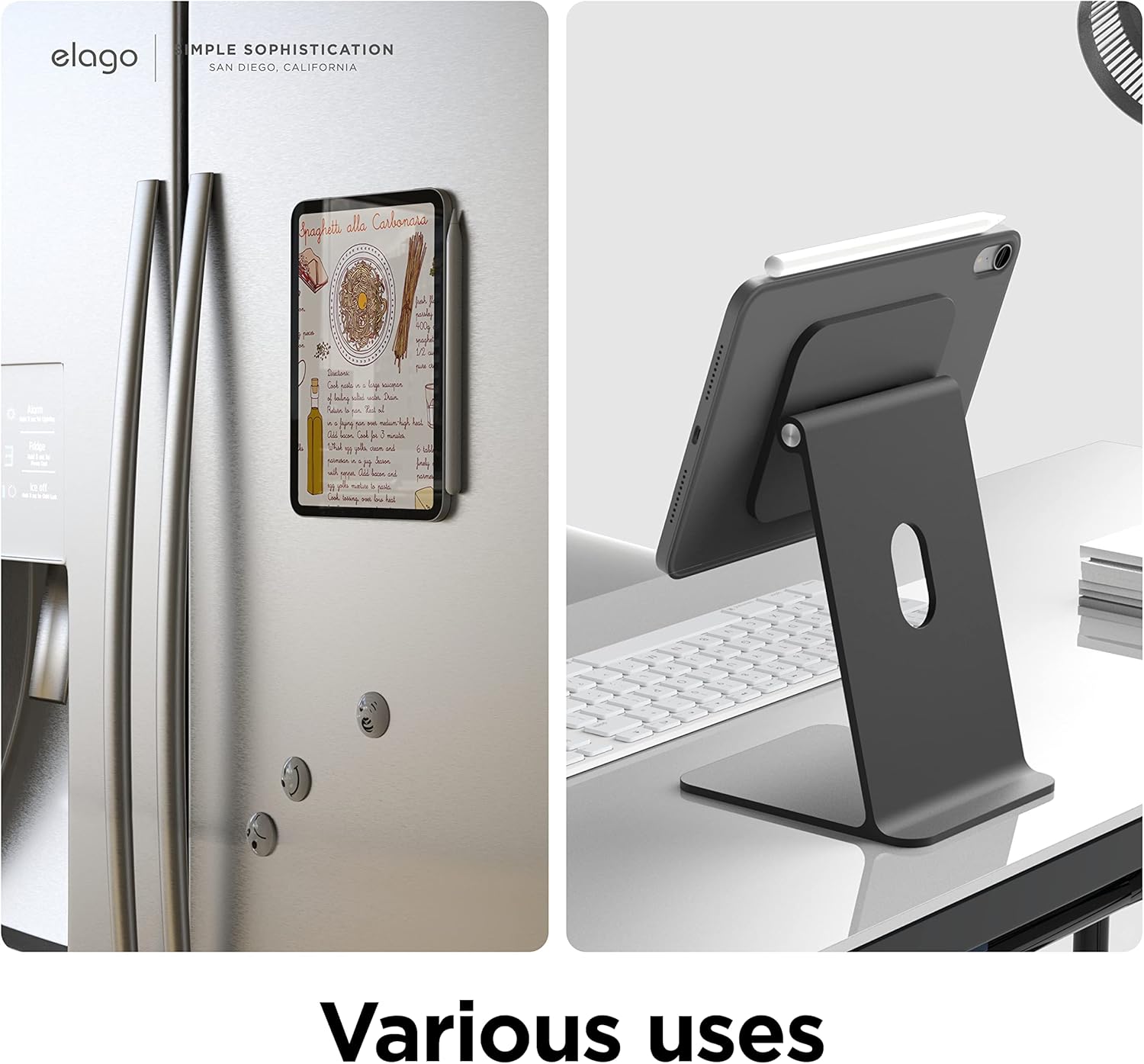 elago Case for iPad mini A17 Pro, 6th Generation - iPad Case with Magnetic Attachment to Metal Materials, Compatible with Apple iPad Pencil and elago’s Pencil case (Dark Grey)