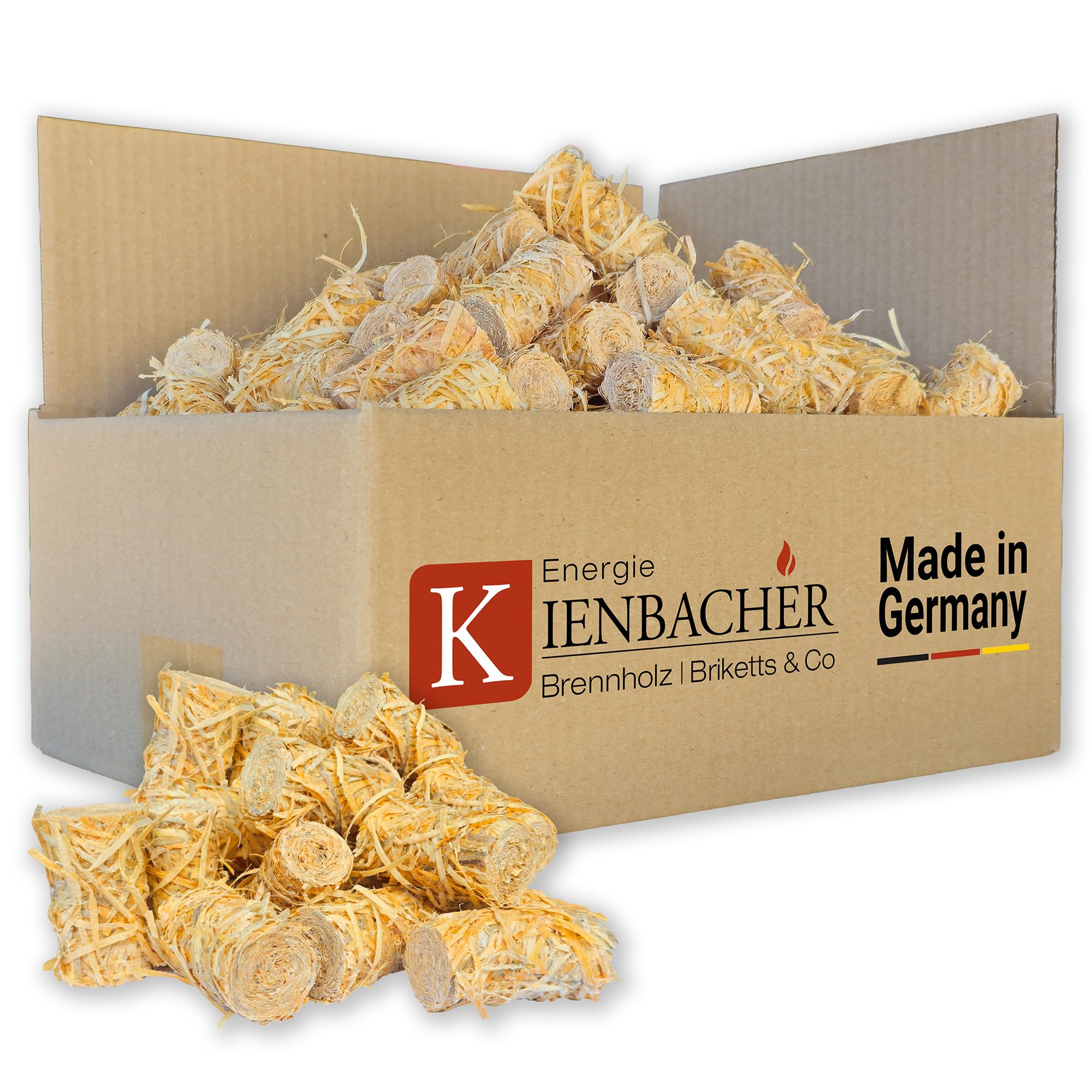2 kg Holzwolle Anzünder natürliche Firestarter Kaminanzünder Grillanzünder Feueranzünder Fire Starter Bio-Anzünder | schnell entfacht für Grill, Pizzaofen, Smoker, Kamin & Ofen | Energie Kienbacher