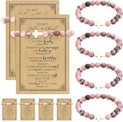 Quelay 6 Sets Sister Bracelet Cross Bracelet