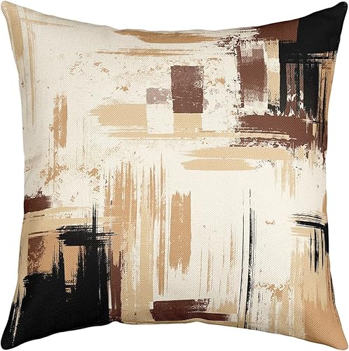 Feelyou Funda de almohada abstracta de 18 x 18 pulgadas, arte abstracto moderno, funda de almohada decorativa para decoración del hogar, color