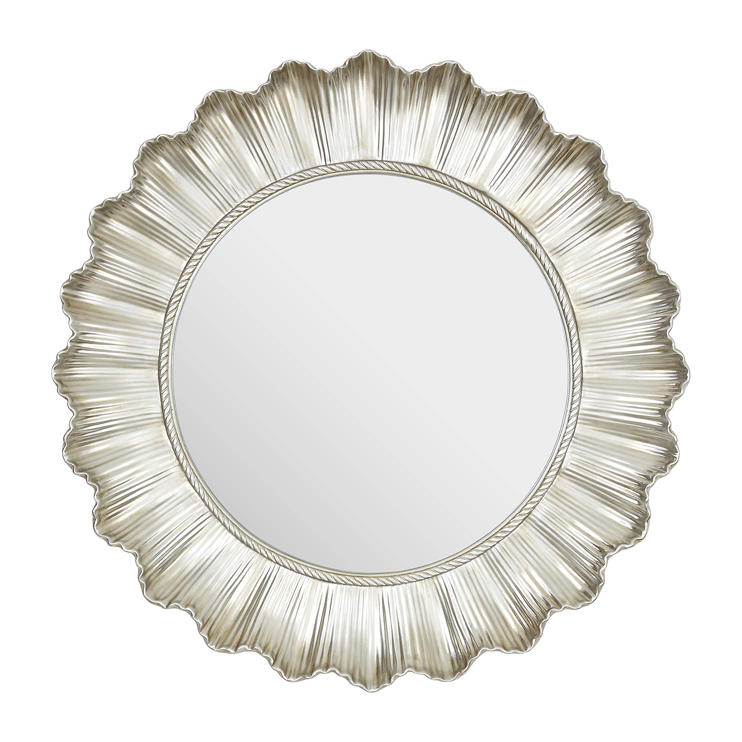 Sana Small Rectangular Wall Mirror with Linear Detail - Gold