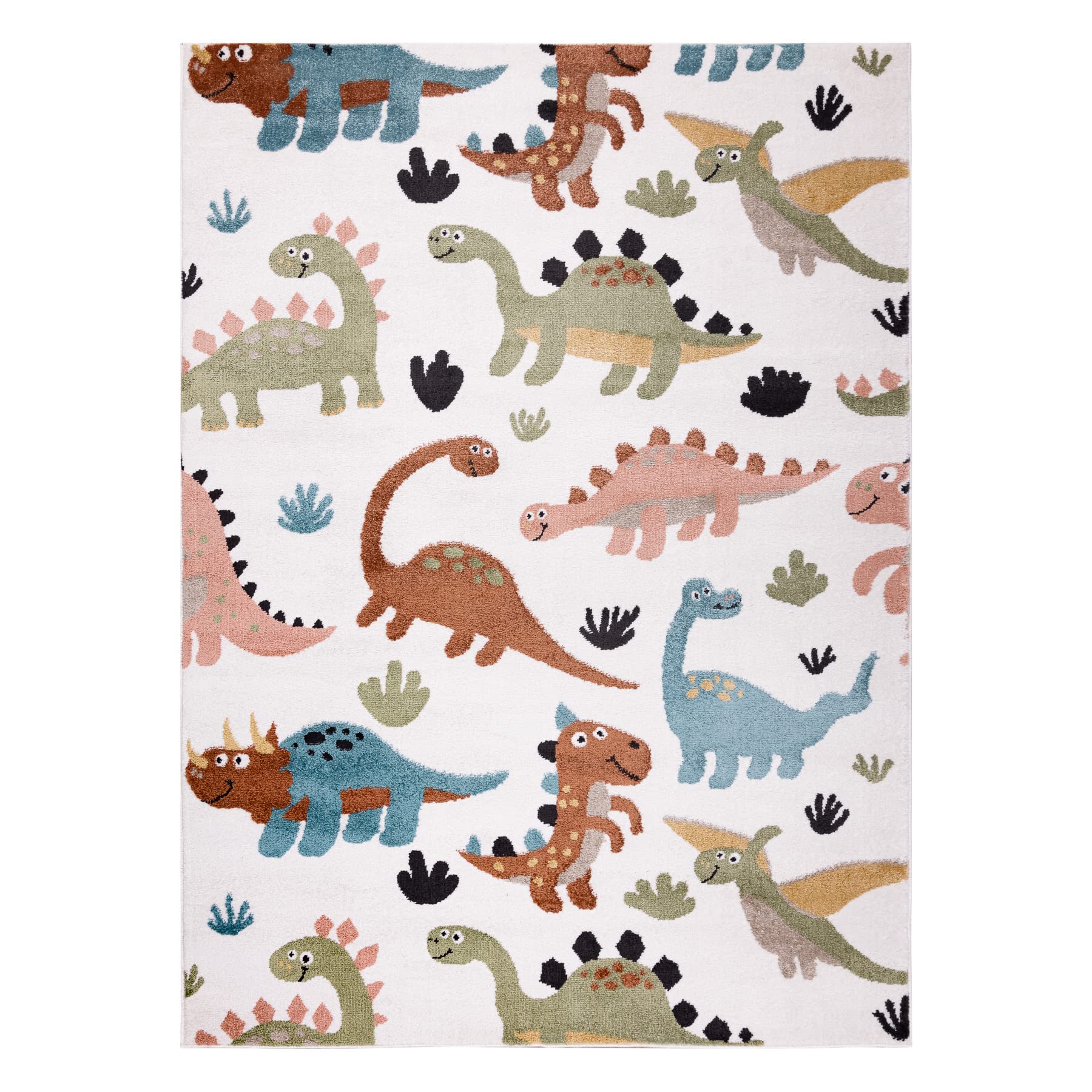 Dywan Fun Dino dla dzieci, dinozaur kremowy 140 x 190 cm