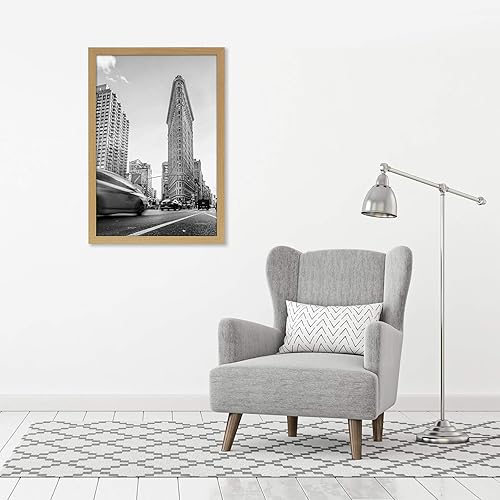 Miniatura 5 de Americanflat - Marco para póster hecho de madera compuesta con plexiglás pulido, posición horizontal y vertical para pared, incluye herrajes para