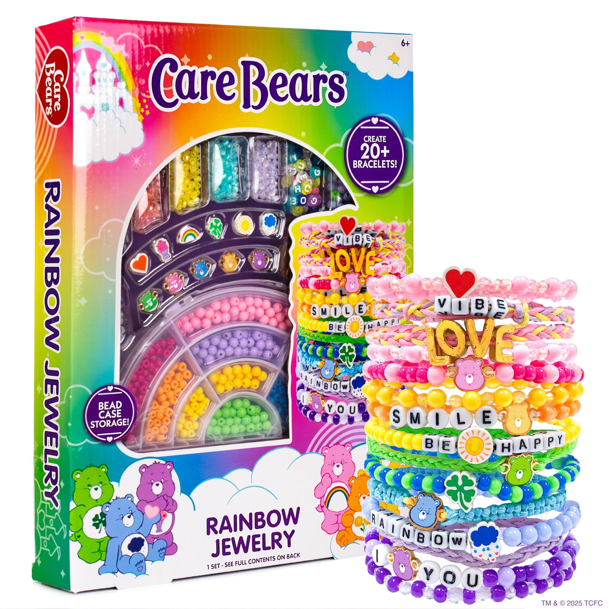 Unleash Creative Fun: Horizon Group USA Care Bears Rainbow Jewelry Kit - Make 20+ Bracelets with Charms & Beads