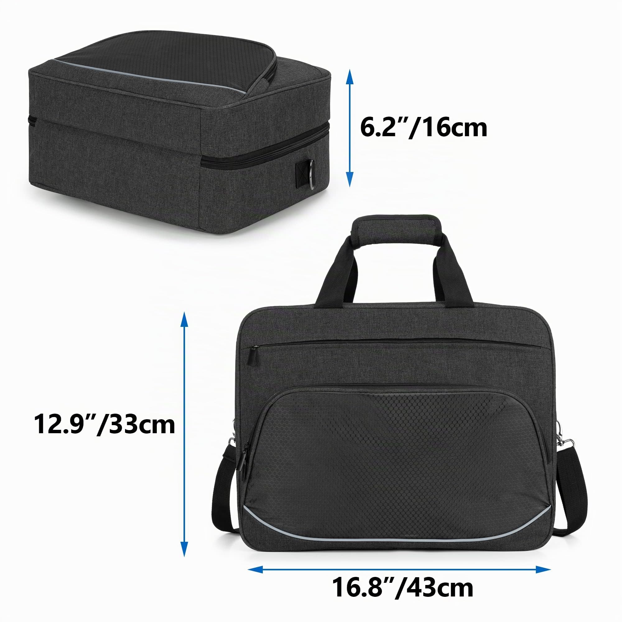 Trunab Borsa Compatibile con PS5/PS5 Slim/PS4/PS4 Pro/PS4 Slim/Xbox One/Xbox One X/Xbox One S/Xbox Series S, Nero, Borsa Porta con Tasche Divisori per Controller e Accessori di Gioco