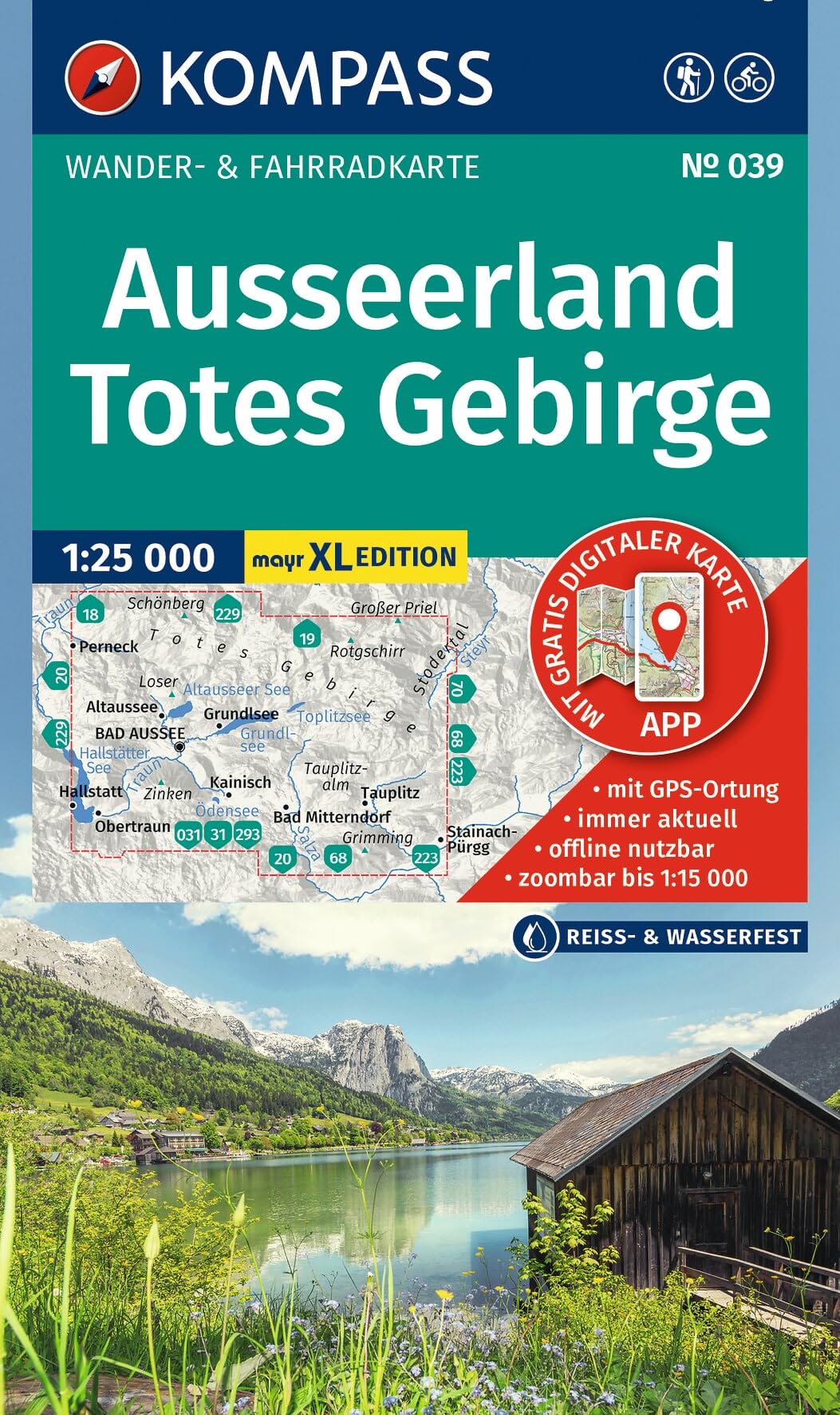 KOMPASS Wanderkarte 039 Ausseerland, Totes Gebirge 1:25.000: XL Karten: Wander- und Fahrradkarte im Walter Mayr Großdruck - inklusive Offline-Verwendung in der KOMPASS-App. Wander-& Radwege.