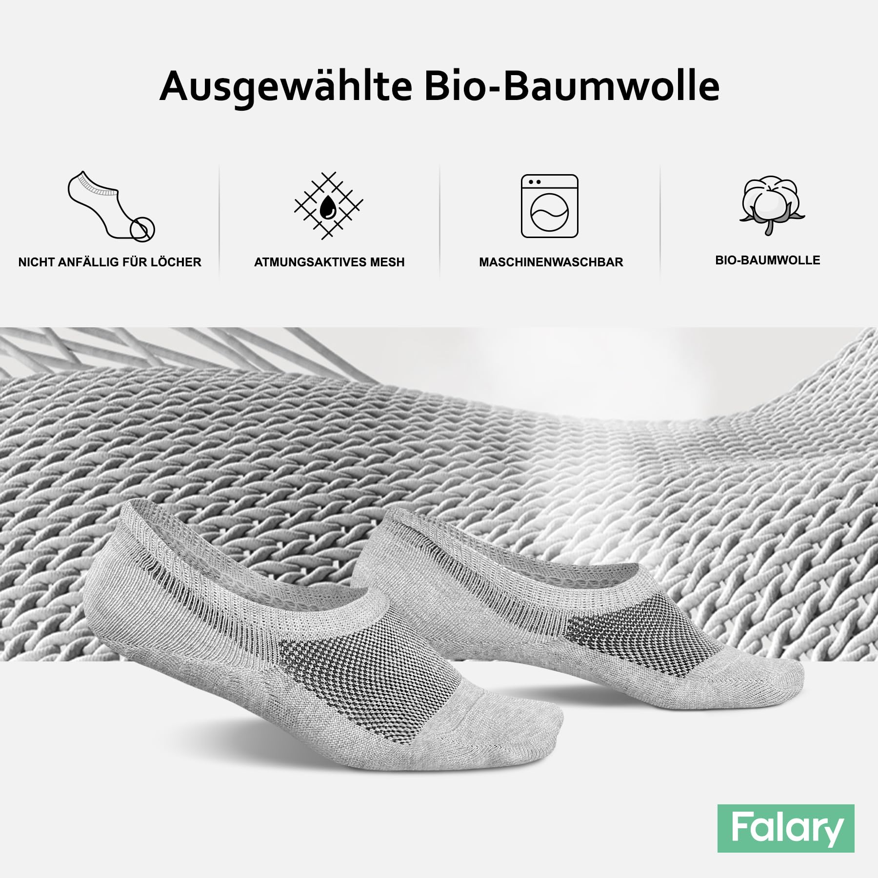 FALARY Calzini Fantasmini da Donna Uomo Corti Invisibili Calze 10 Paia Nero Bianco Grigio