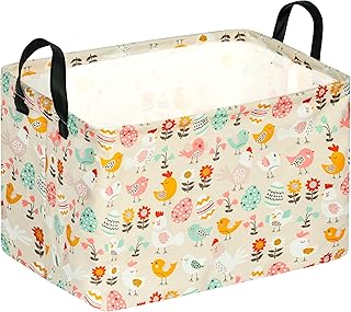 MAIZMZ Easter Storage Basket Eggs Bunny Flower Gifts Cube Kids Waterproo...