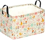 MAIZMZ Easter Storage Basket Eggs Bunny Flower Gifts Cube Kids Waterproof Storage Bins Organizer,Foldable Closet Shelf Baskets with handles for Women,Nursery Hamper Toys Box,Room Decorations