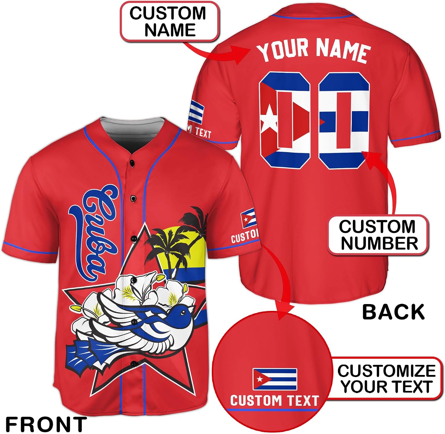 Cuba Jersey Men, Cuba Jersey Baseball, Personalized Cuba Baseball Jersey Men