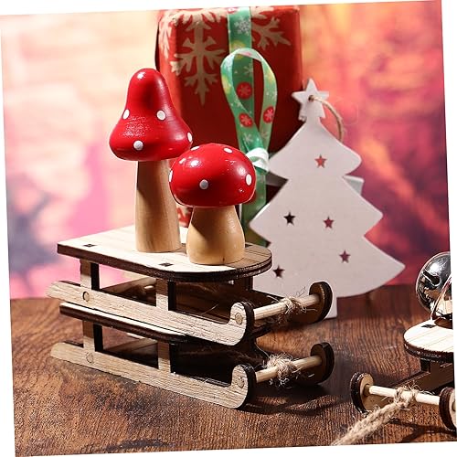 Miniatura 9 de The Office Ornaments 5 piezas de adornos de trineo de Navidad sin terminar de madera en miniatura para árbol de Navidad, decoración colgante de