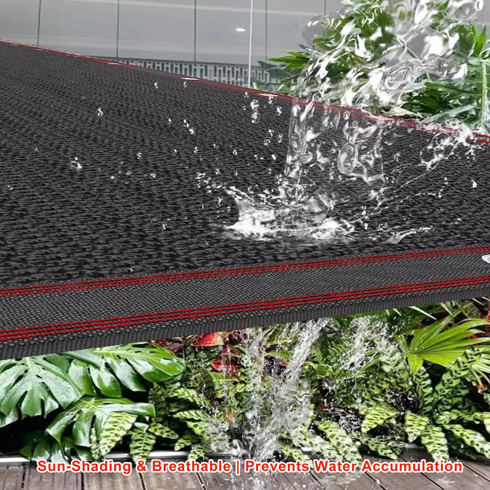 Malla Sombreadora con Ojales,Solar Sombra Paño del 97%,Malla de Protección Solar Transpirable,Shading Net de Privacidad,para Jardines Flores y Plantas,Color Negro (5x10m)