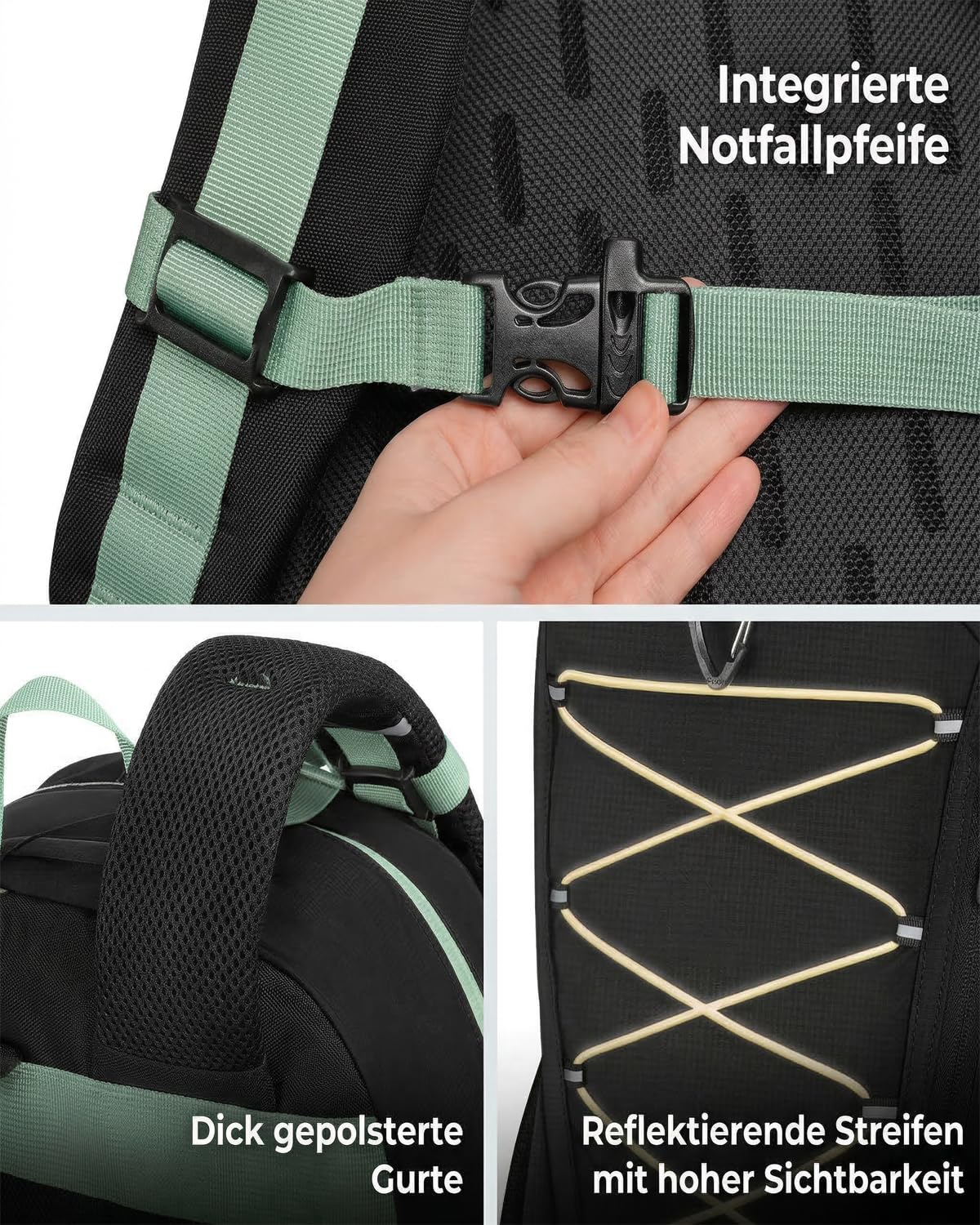 MATEIN Wanderrucksack Herren Damen, Wanderrucksack 40L mit Schuhfach & Hüftgürtel, Trekkingrucksack mit Regenschutz, Rucksack wandern Herren Leichtgewicht für Wandern, Outdoor, Hiking, Reise, Schwarz