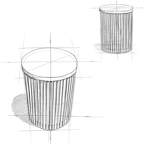 Miniatura 9 de SIMPLIHOME Demy - Mesa auxiliar redonda de metal y madera, mesa auxiliar redonda de metal sólido de 18 pulgadas de ancho en coñac y oro, mesa