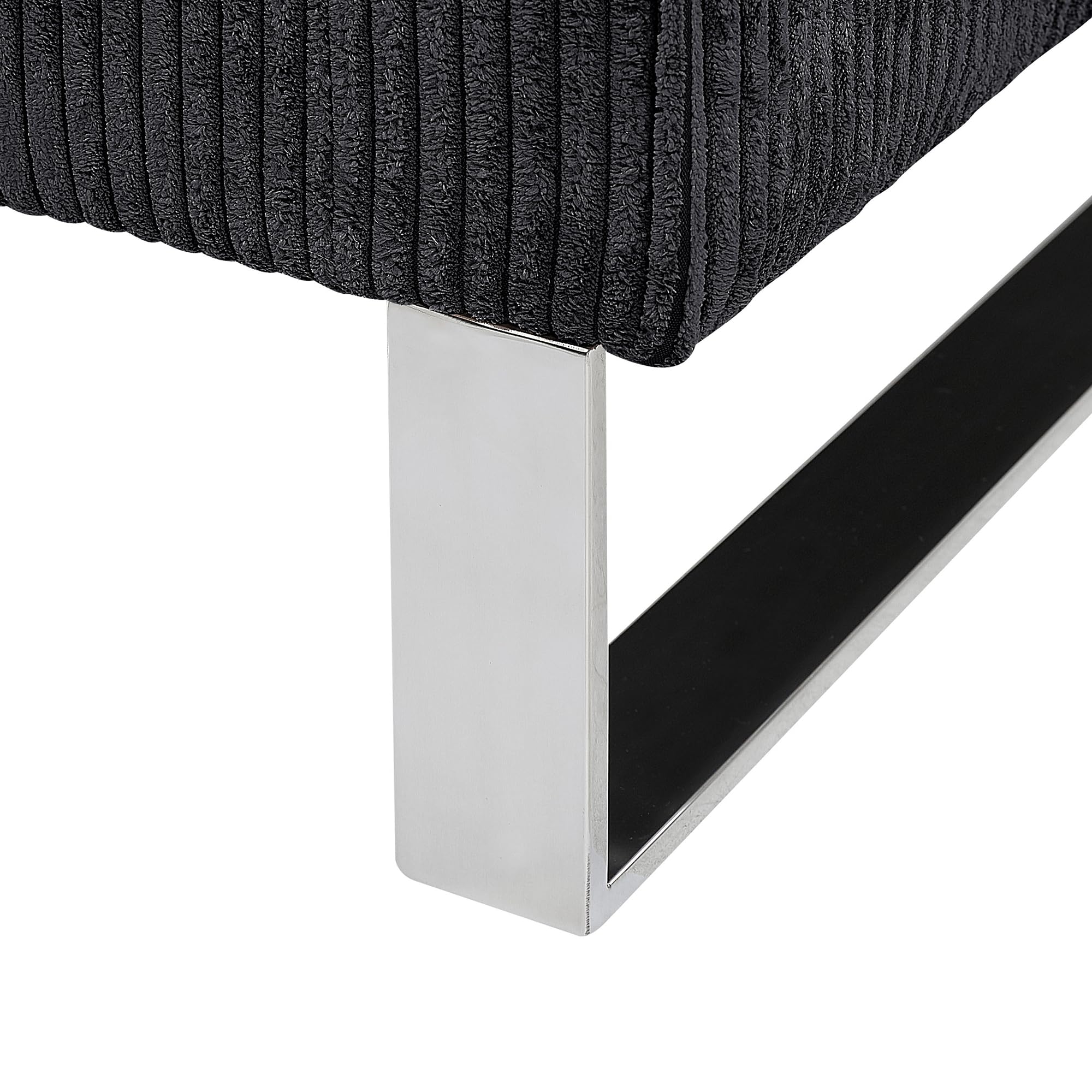 Beliani Retro Sessel Cord Füße aus Edelstahl schwarz Vind
