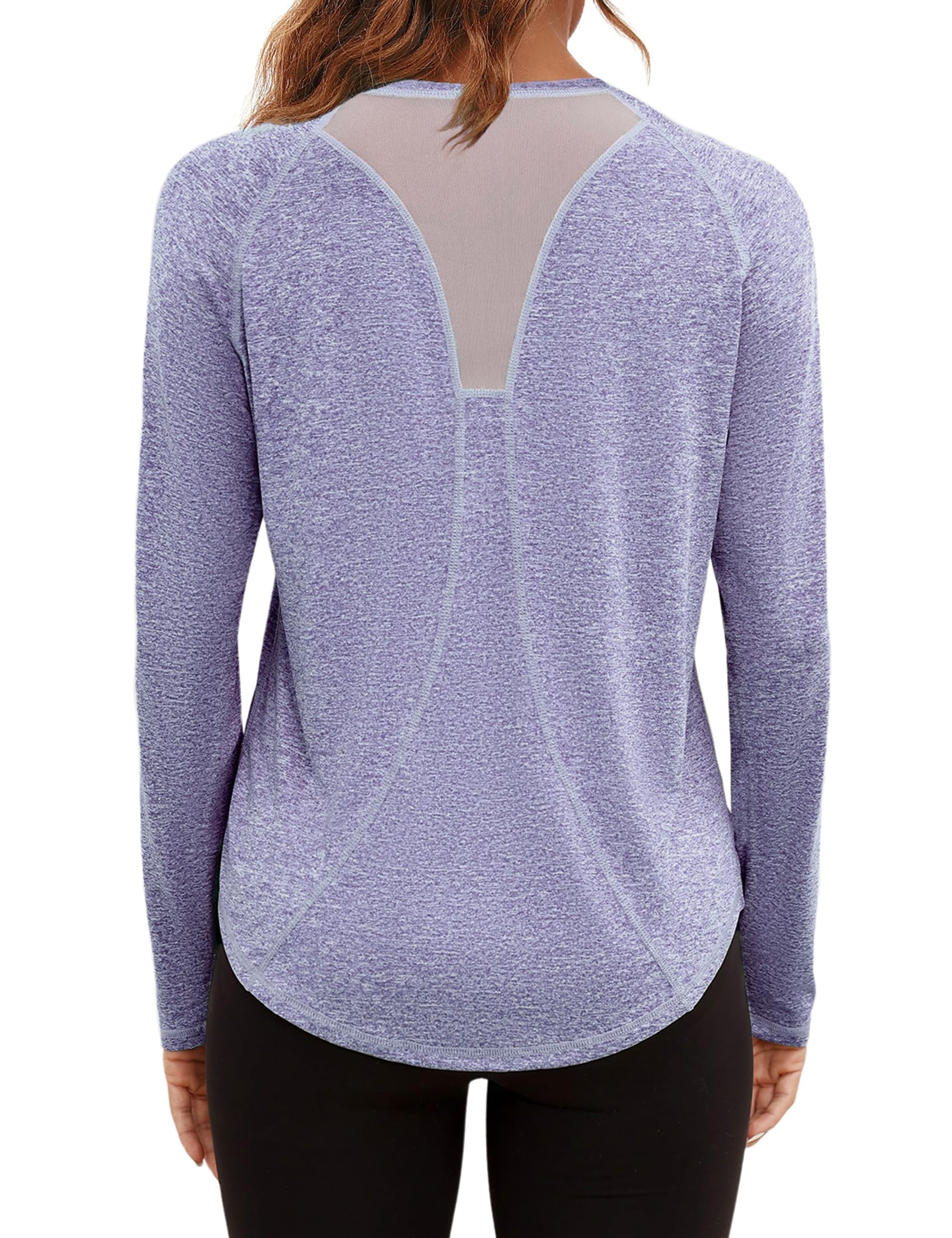 Gyabnw Funktionsshirt Damen Langarm Sportshirt Activewear Fitness Laufshirt Sport Oberteile Atmungsaktive Wandershirt Yoga