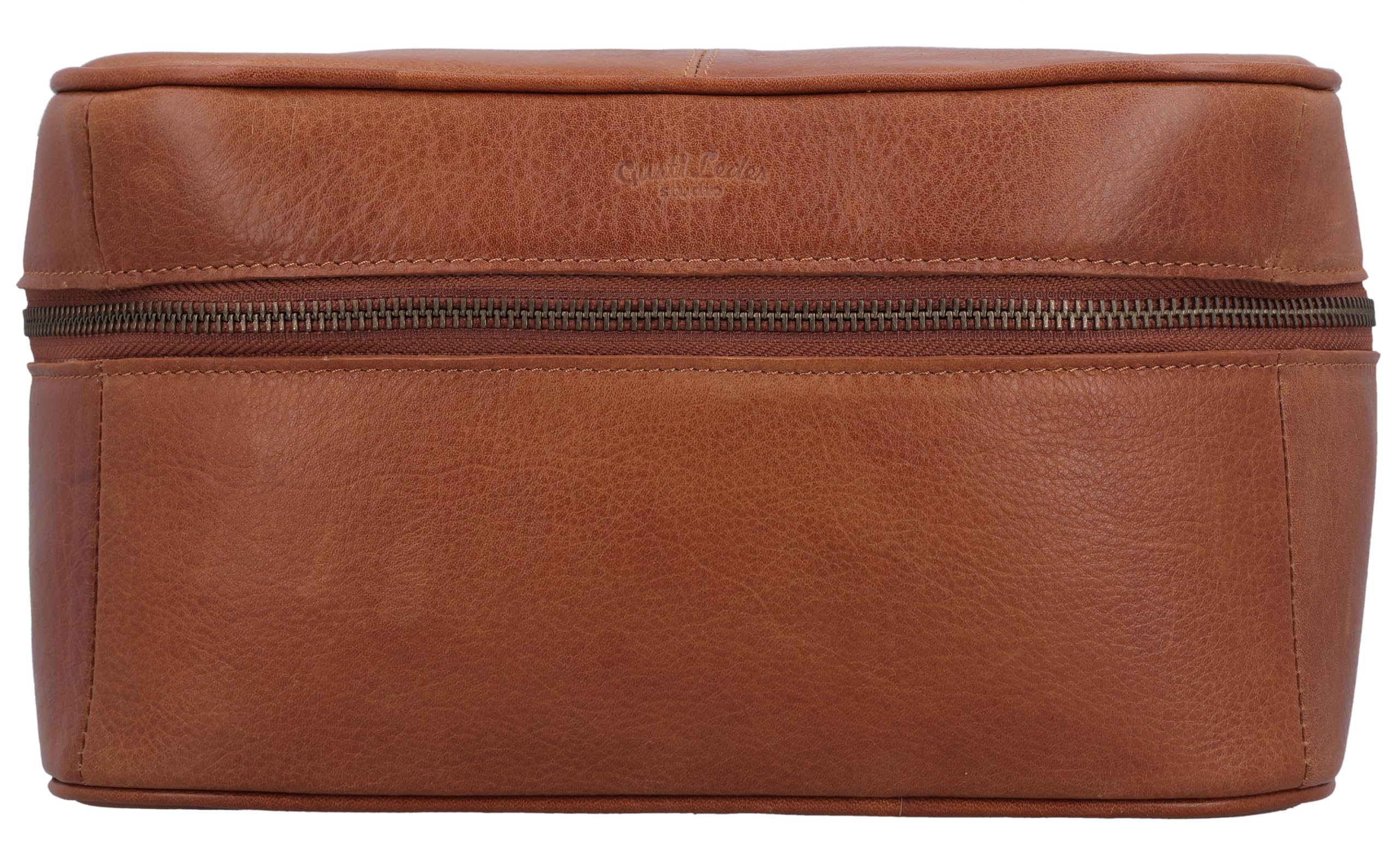 Gusti Leder Stricktasche Dafne - Häkeltasche Utensilien Aufbewahrung Tasche Damen Herren Braun Leder