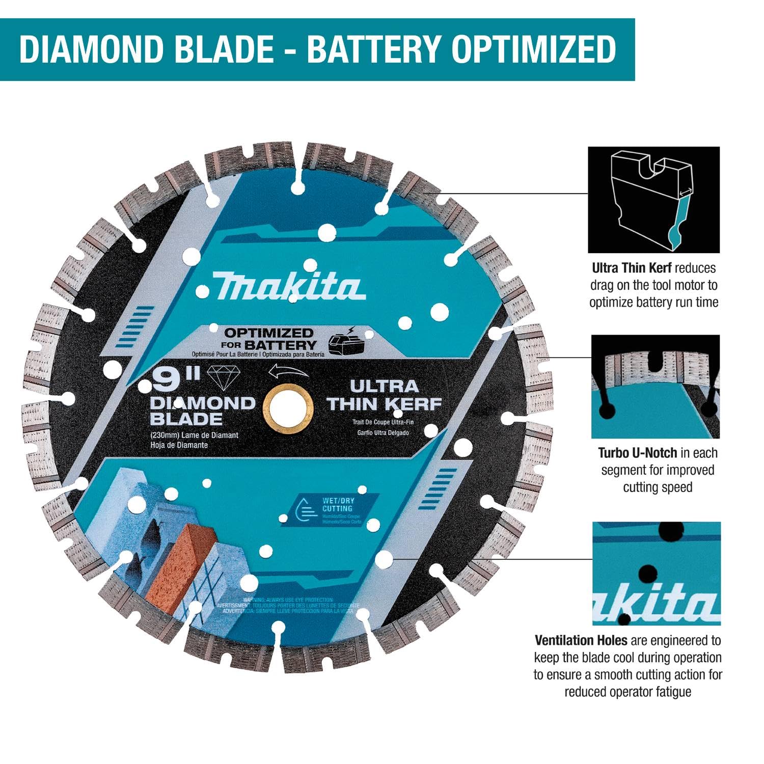 Makita E-23276 - Hoja de diamante de corte fino de 5 pulgadas, segmentada, de uso general