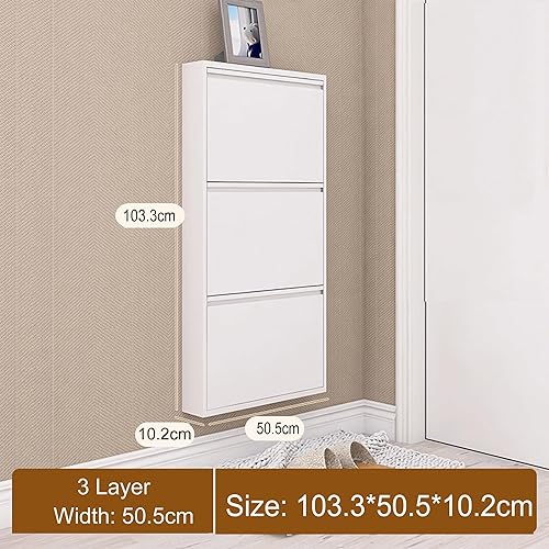 Miniatura 9 de Armario de almacenamiento de zapatos para entrada delgado, armario estrecho para zapatos, almacenamiento oculto de zapatos con puertas, zapatero