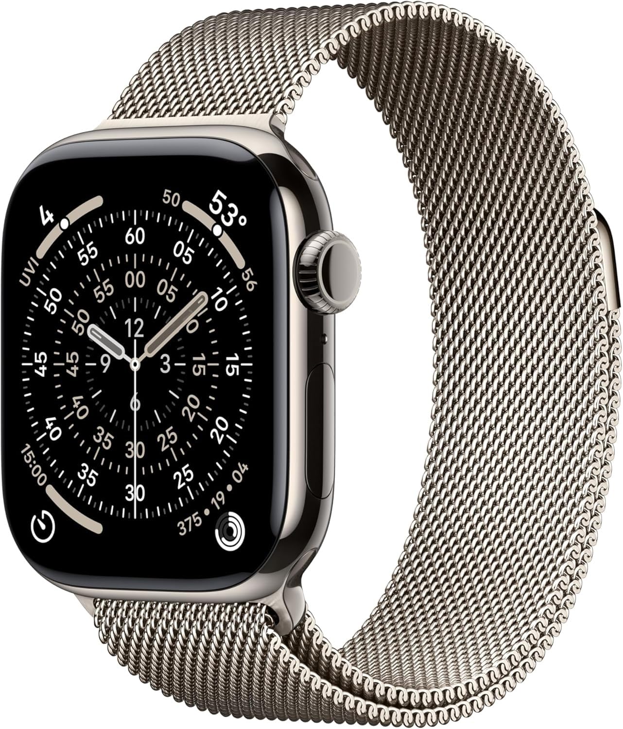 Apple Watch Series 11 [GPS + Cellular, 42mm] Natural Titanium Case with Natural Milanese Loop, One Size (Renewed)