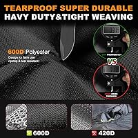 Vista 2 de Funda para cortacéspedes de montar impermeable para exteriores, fundas resistentes para tractor 600D anti-UV, ajuste universal para plataformas