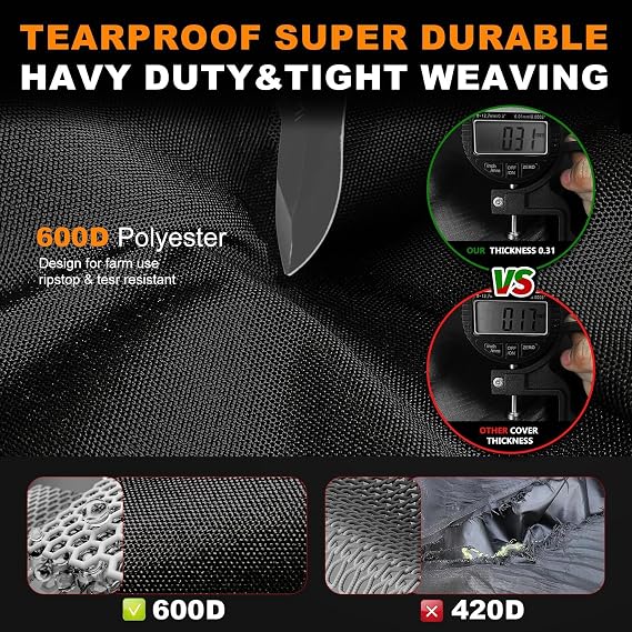 Riding Lawn Mower Cover 54 Decks,Oxford Cloth,Buckle Straps, Premium | Lawn Tractor Covers Waterproof Outdoor,Tear-Resistant Windproof Anti-UV,Storage Bag,42/46Decks,72Lx54Wx46H