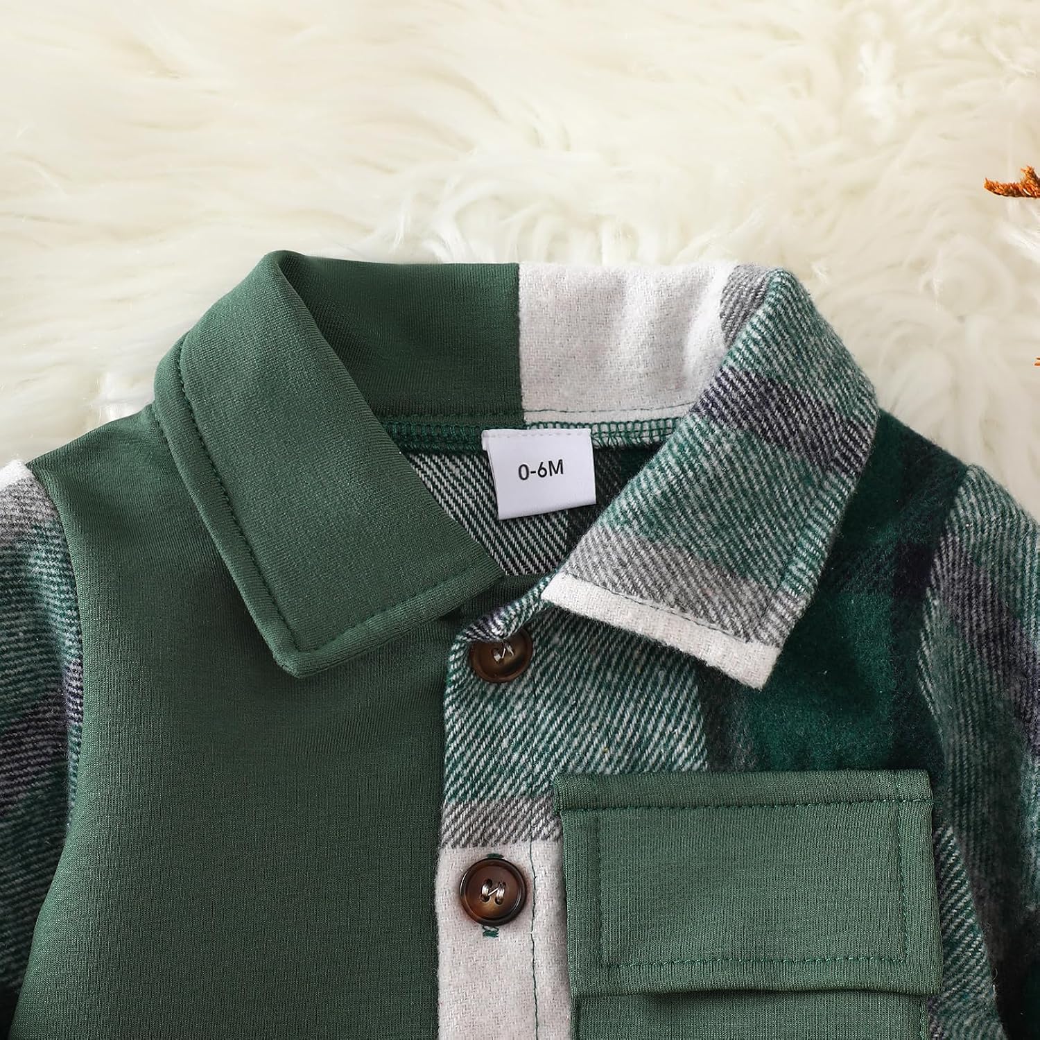 ​Baby Boys 2-Piece Boutique Set, Vintage Plaid Shirt with Classic Button Detail and Comfortable Pants