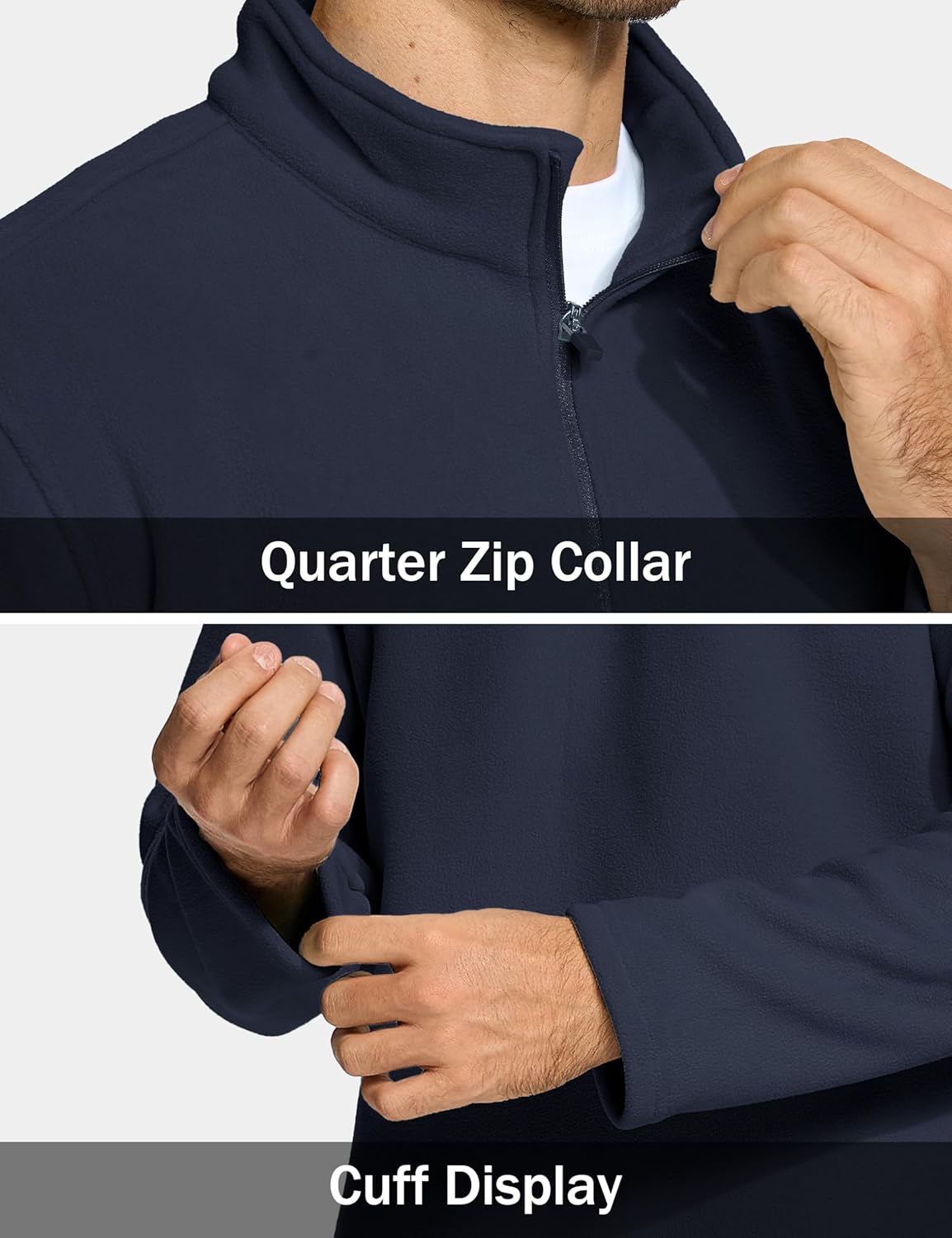 MAGCOMSEN Men's Quarter Zip Pullover Polar Fleece Sweatshirt Casual Long Sleeve Shirts for Men Winter Fall Thermal