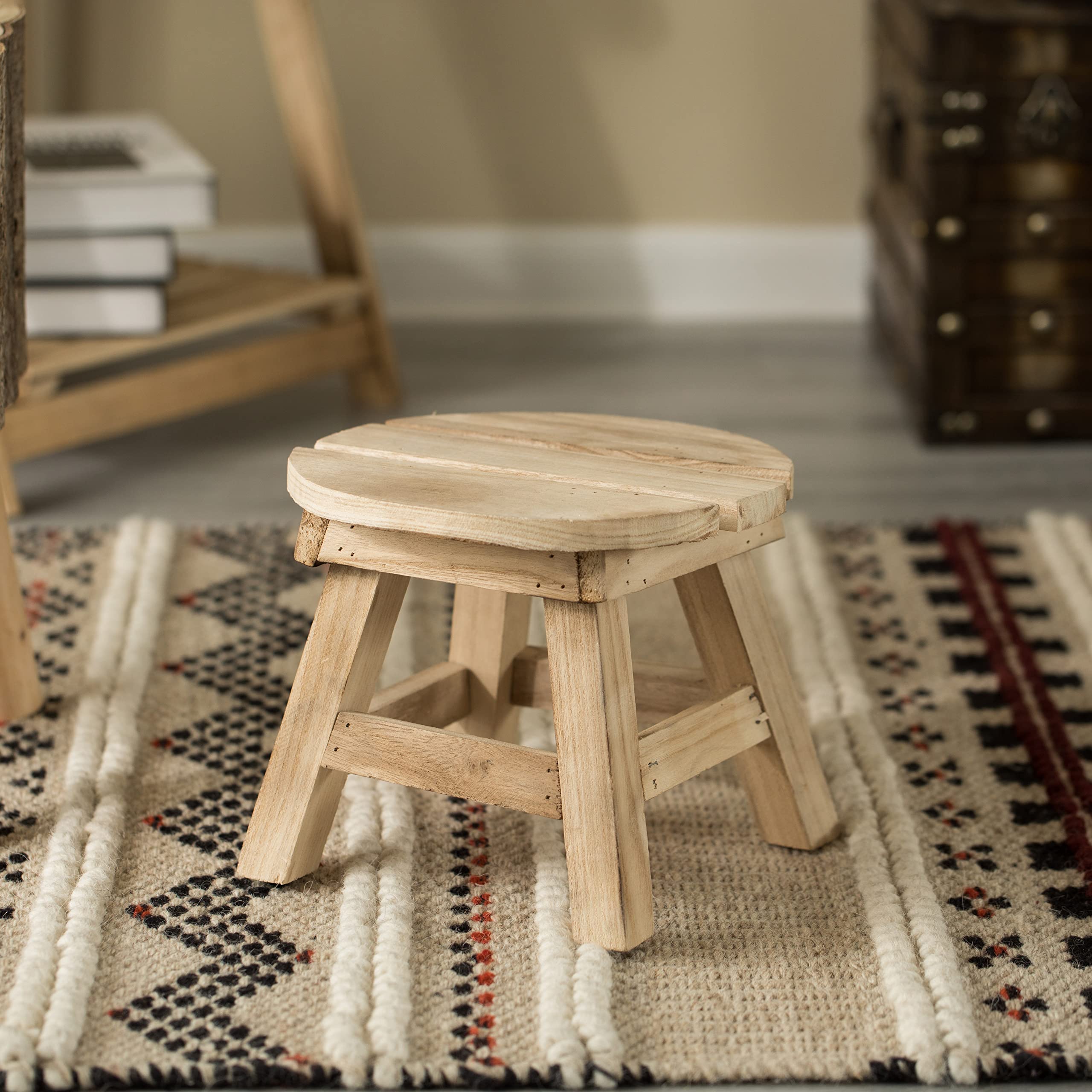 スツール antique stool stoop | Audoux & Minet Style Occasional Stool in Wood and Rope