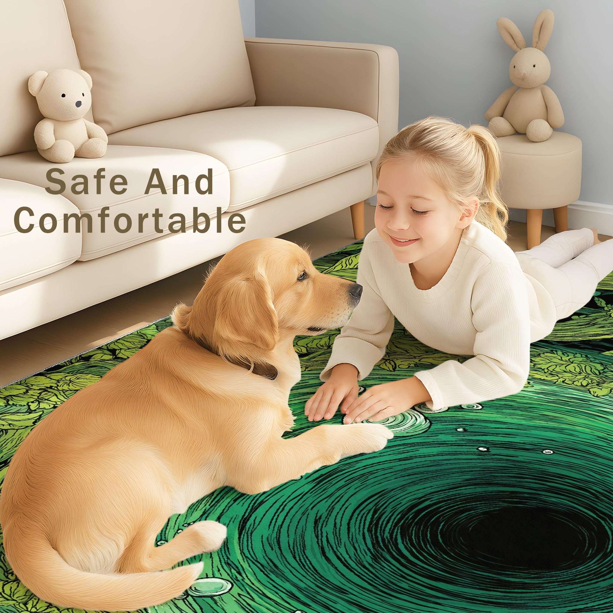 Générique 80 x 150cm Tapis Botanique Manga Gaming Imprimé Forêt Tourbillon/Tourbillon Tapiss & Tapis antidérapant Magique intégré pour Couloir Entrée Salon Chambre Bureau