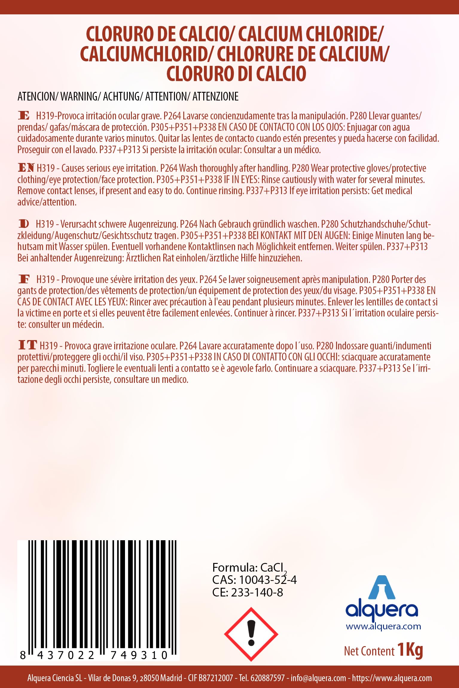 Chlorure de Calcium (1kg)