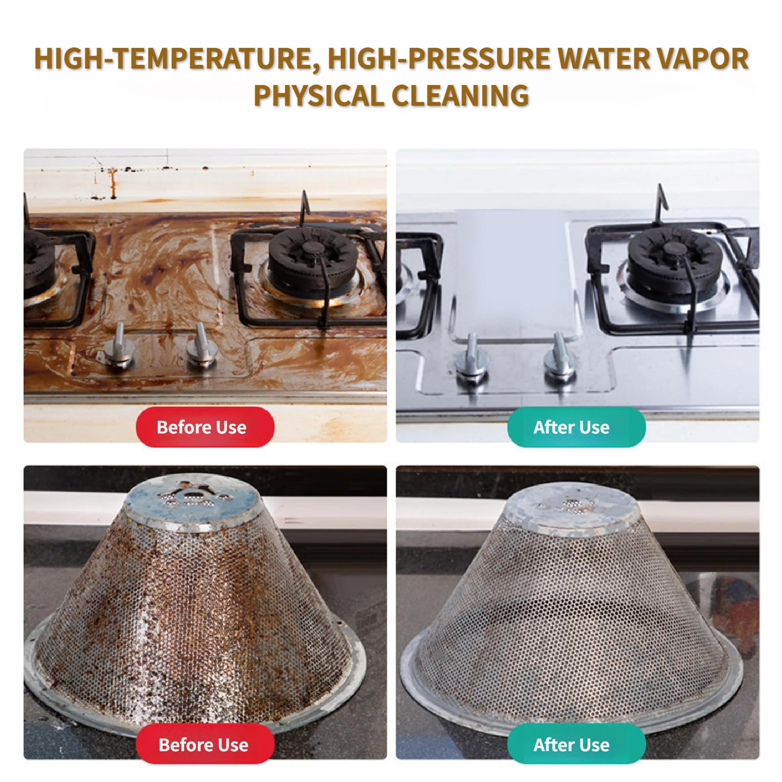 Vaporeta, Vaporeta Limpieza Hogar 2500W, Limpiador a Vapor Portátil, Máquina de Limpieza a Vapor con Tanque 1,2L para Hogar, Cocina, Baño, Coche Grey-SetB