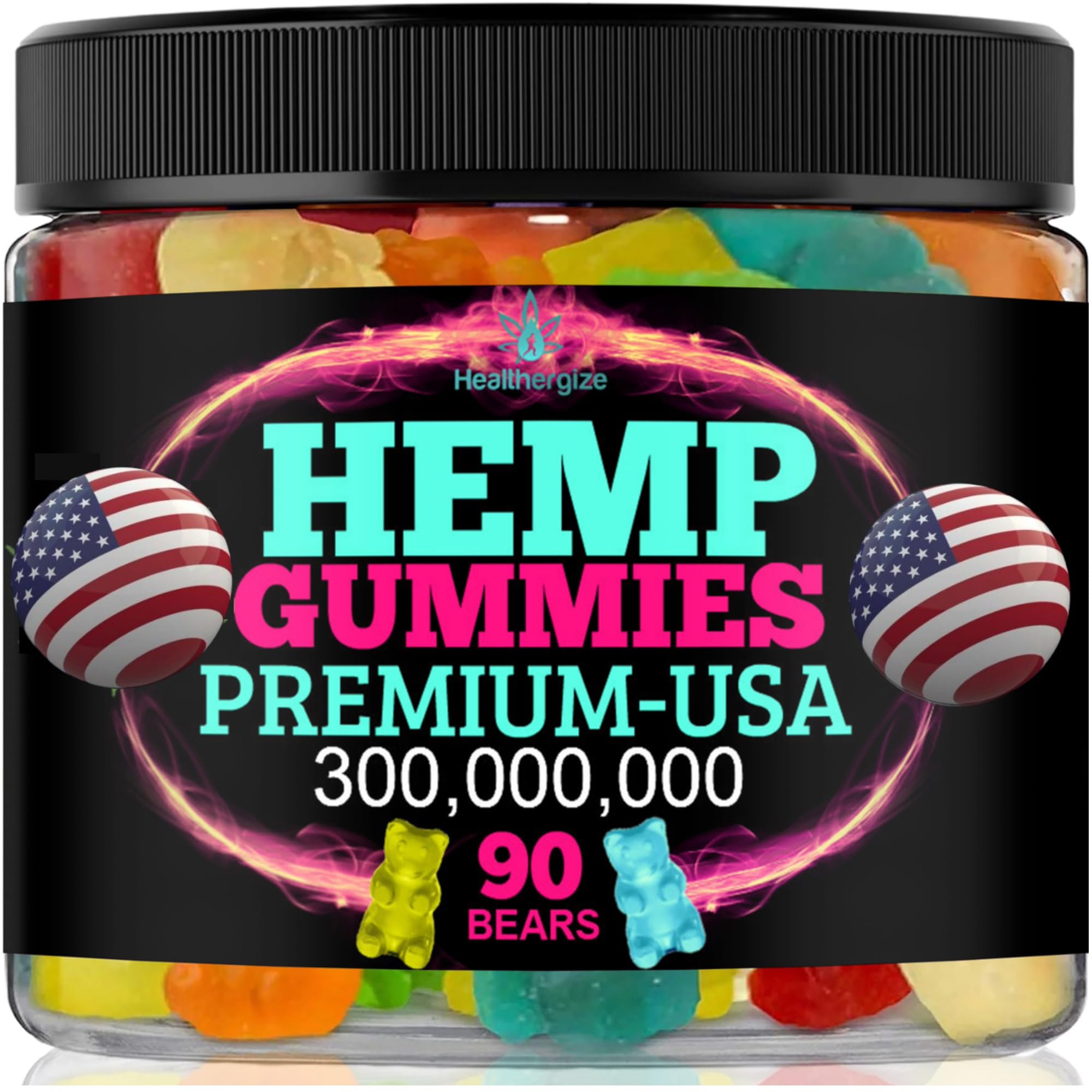 Hemp Gummies for Relaxation and Rest-Natural Hemp Oil Gummies, Fresh Fruity Flavors Tasty Relief-Made in USA-High Potency Gummy Edibles-Extra Strength 90 Bears