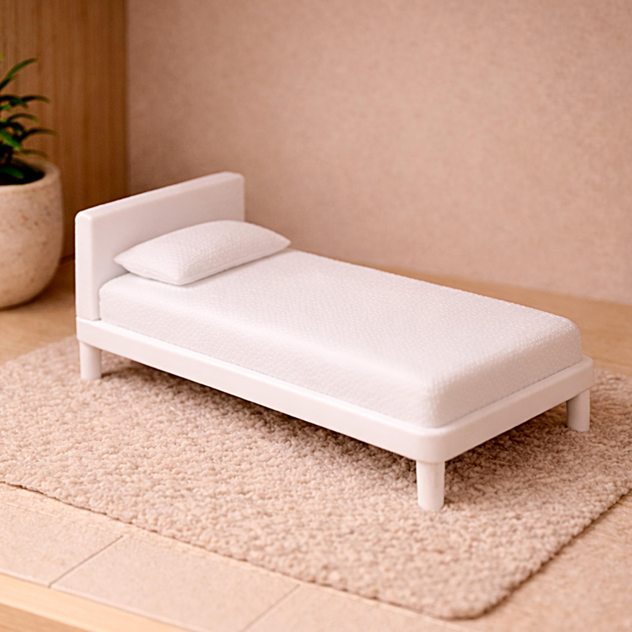 Mini Bed Model 3D Printed Minimalist Miniature Furniture Decor Modern Bedroom Mini Bed Display Dollhouse Furniture Aesthetic Home Decor-image-10