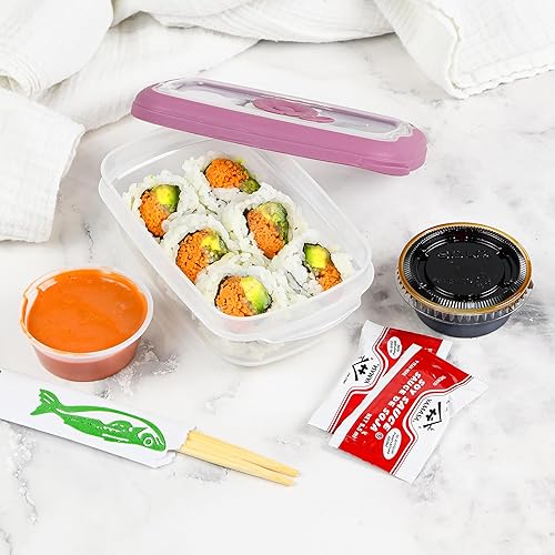 Miniatura 2 de Tribello Recipientes pequeños de almacenamiento de alimentos para microondas de 8 onzas con tapas, recipiente de almacenamiento de plásticosobre la