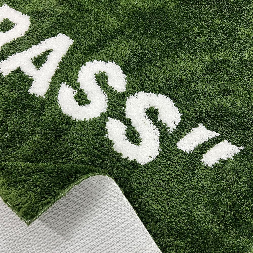 Wet Grass Rug - Green Grass Classic Handmade Flocked Area Rug - Hypebeast Home Decor Carpet - 31.5 * 63in (80 * 160cm) Hallway/Bedside Runner/Double Vanity Bathroom Mat - Artistic Premium Floor Mat