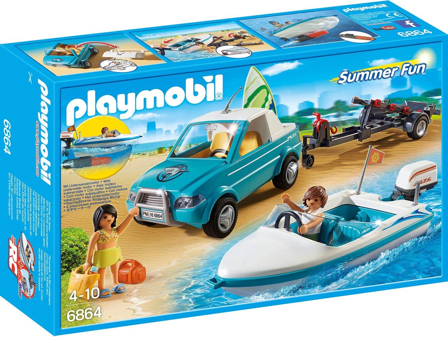 PLAYMOBIL 6864 - Surfisti con Pick Up e Motoscafo, 2 Pezzi